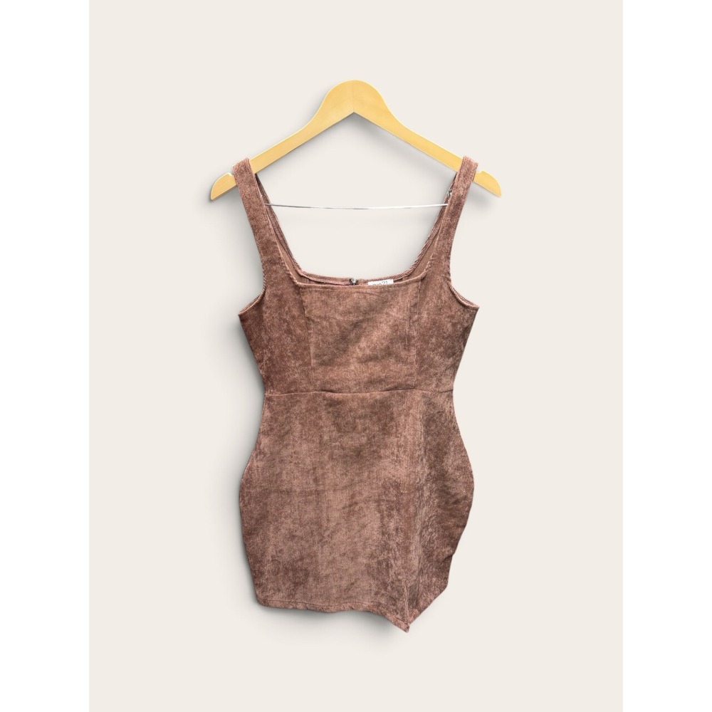 rue21 Womens Brown Corduroy Square Neck Bodycon Mini Dress Size Medium NWT